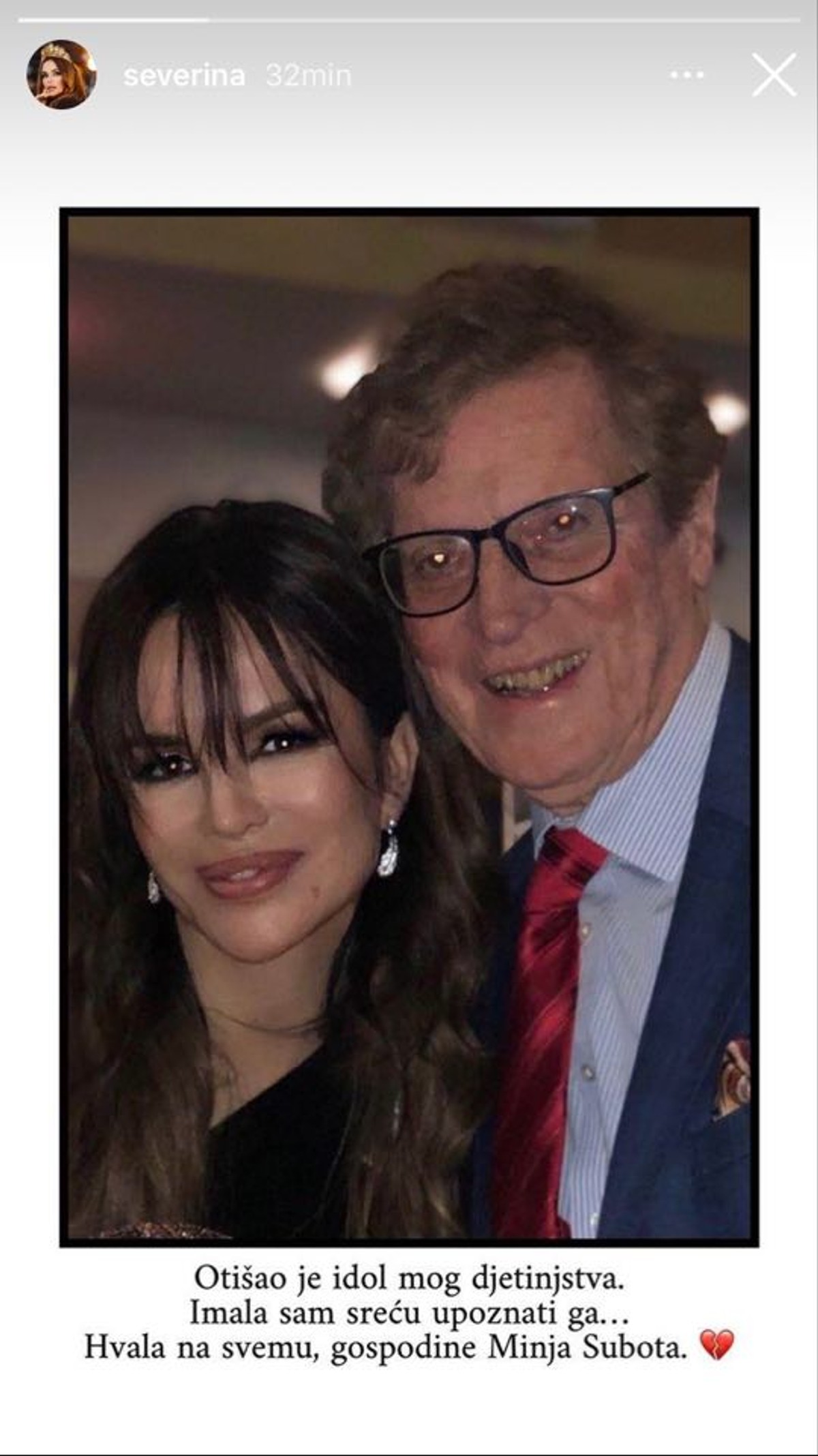 SEVERINA TUGUJE 'Otišao je idol mog djetinjstva'