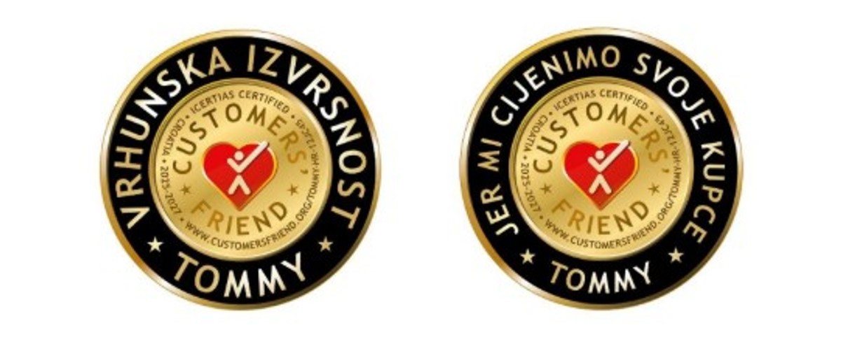 Tommy četvrti put zaredom osvojio ICERTIAS Customers' Friend certifikat!