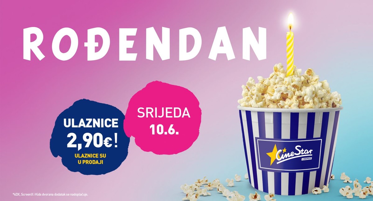 CineStar slavi rođendan, ulaznice samo 2,90 eura