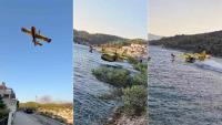 VIDEO Spektakularni prizori s Brača: Pogledajte kako kanader puni spremnik morem iz uvale u Pučišćima