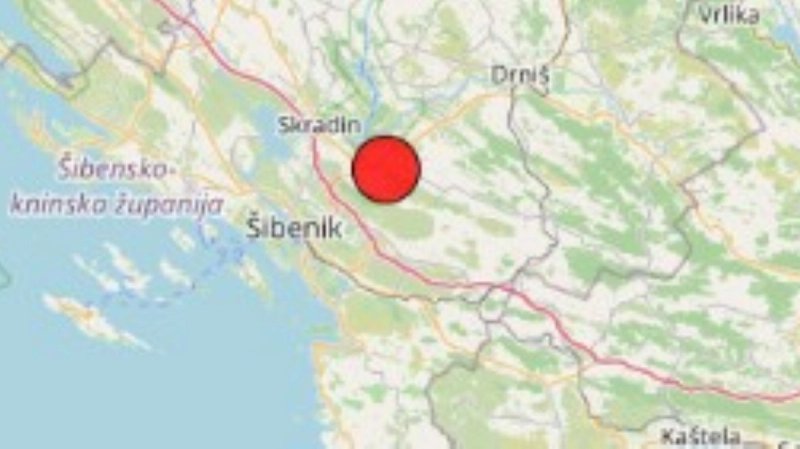 Slab potres kod Šibenika