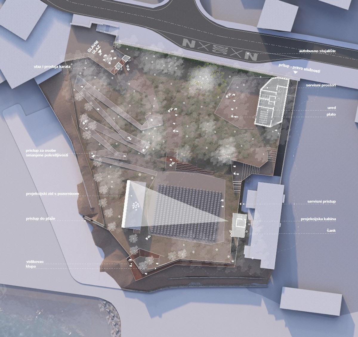 Ljetno kino Bačvice - vizualizacija