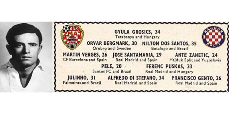 Modrić nije prvi: Ante Žanetić izabran je u najbolju momčad svijeta 1960. zajedno s Peleom, Puskasom...