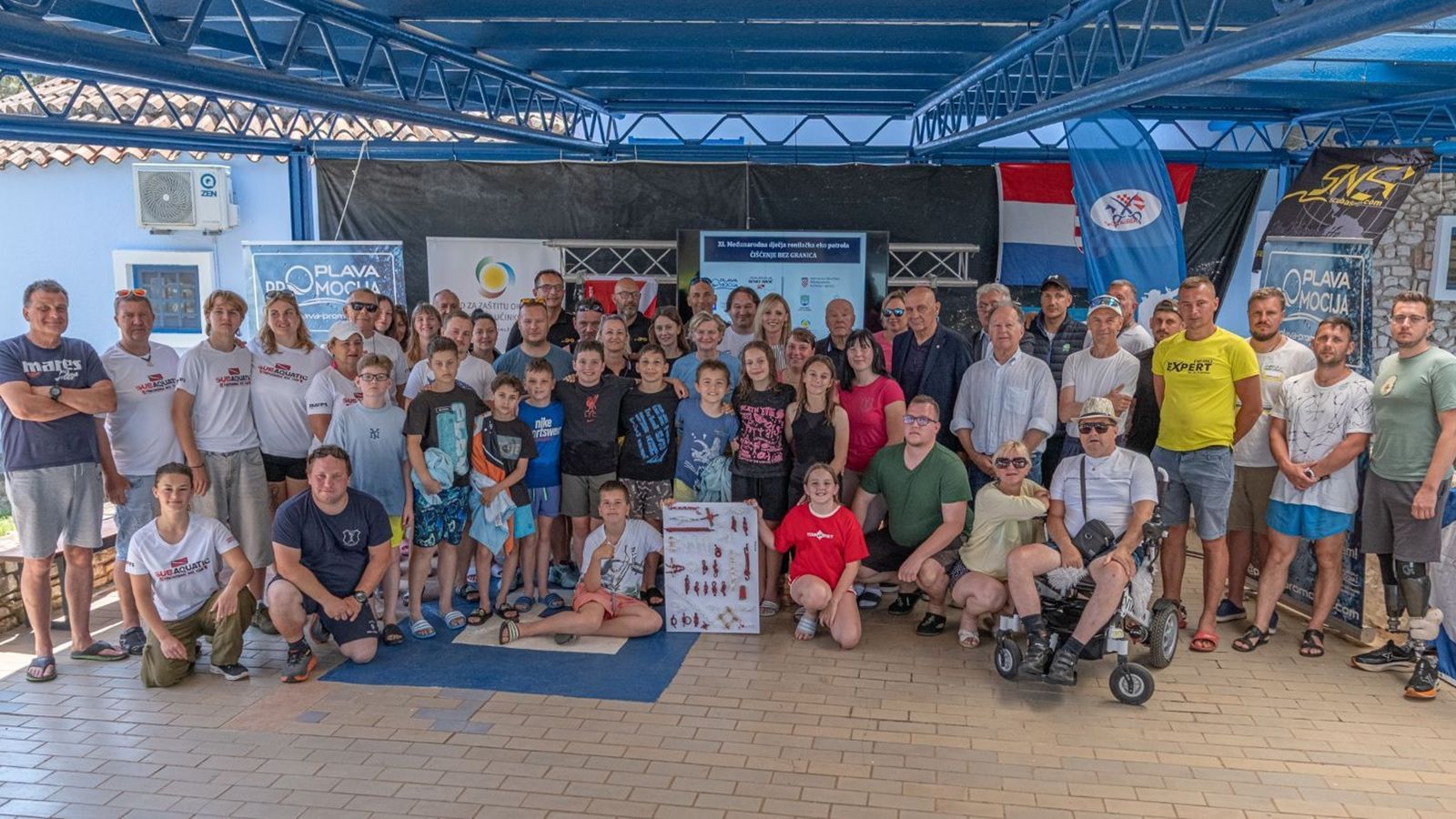 FOTOGALERIJA Djeca, hrvatski i slovenski ronioci te ukrajinski veterani zajedno za čišće podmorje i snažniju zajednicu
