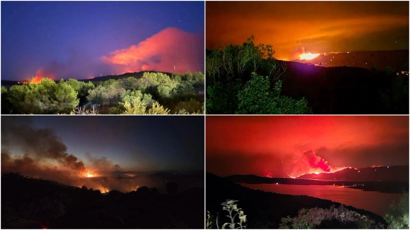 FOTO/VIDEO Kanaderi su otišli, pala je noć, ovako izgleda Brač