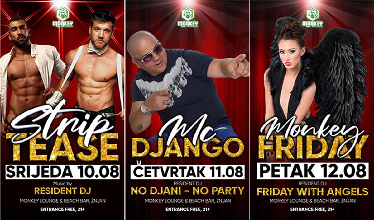LUDI TJEDAN U MONKEY BARU Striperi stižu u srijedu, zabranjen ulaz mlađima od 21 godinu