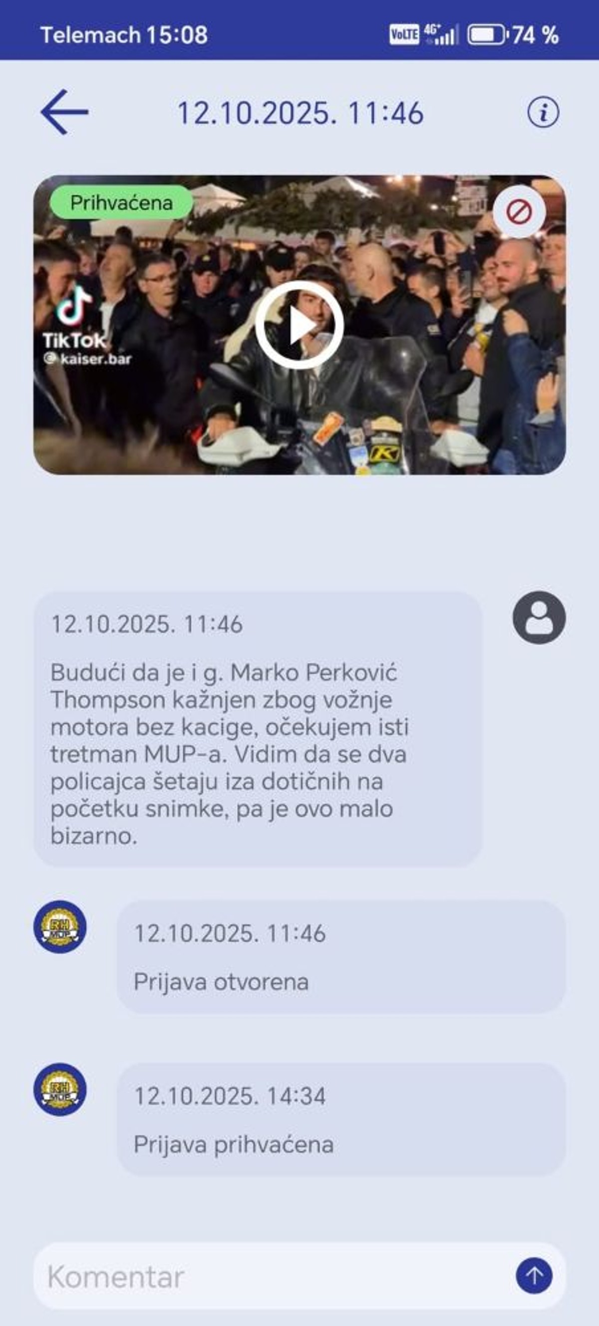 Građanin prijavio Maju Šuput i Splićanina Šimu Eleza zbog vožnje bez kacige