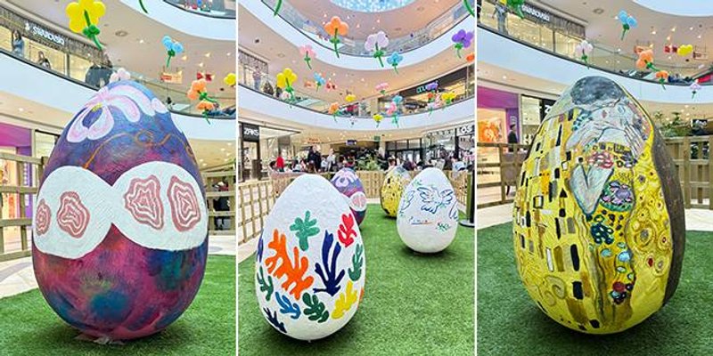 KISTOM DO USKRSA: U Mall of Splitu učenice Škole likovnih umjetnosti oslikale su velika uskršnja jaja