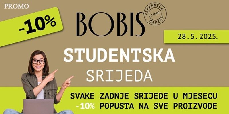 BOBIS Studentima u srijedu 10 % popusta