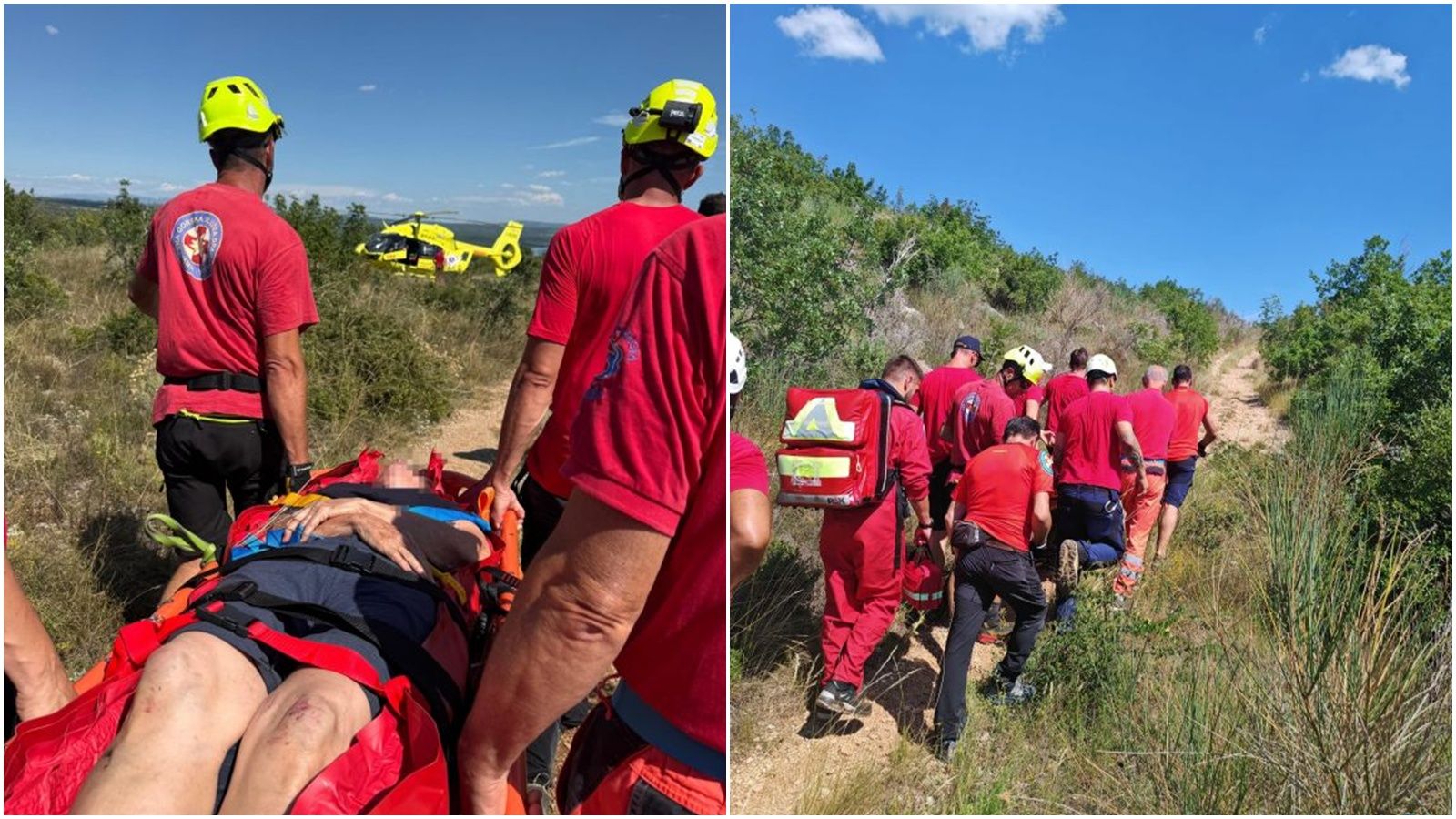 Biciklistica ozlijeđena na nepristupačnom terenu, intervenirali Hitna s helikopterom, HGSS, vatrogasci