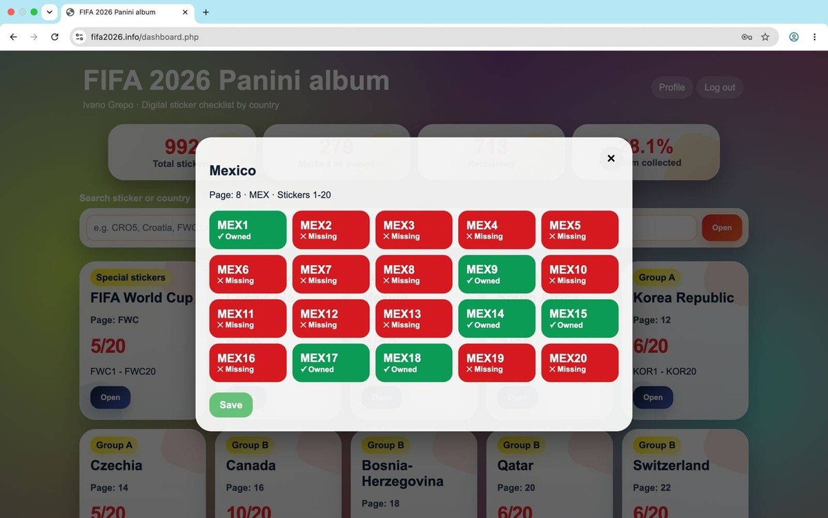 Platforma za kolekcionare sličica