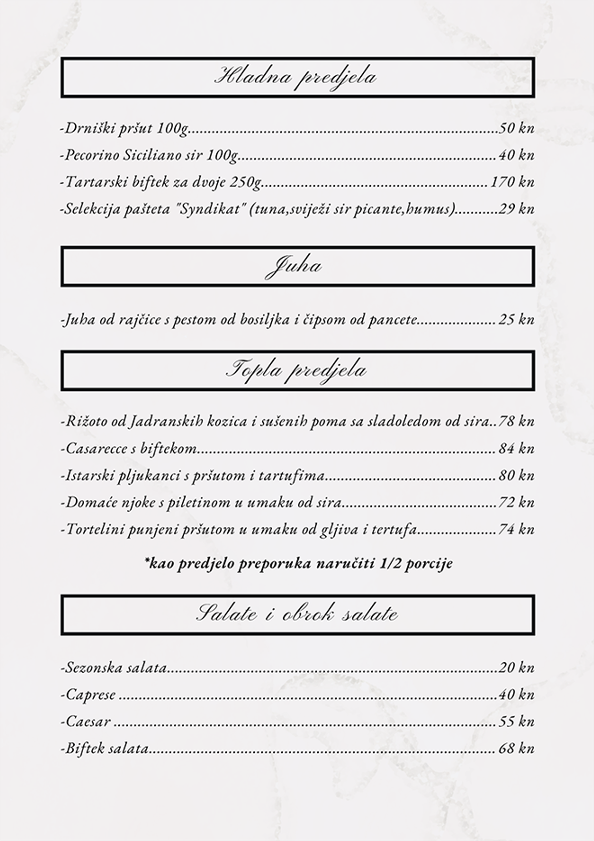 Splitski Syndikat predstavlja novi jelovnik