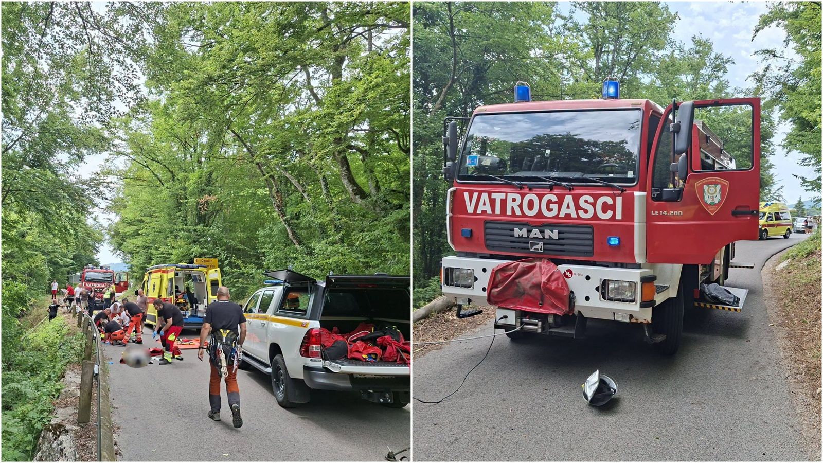 UŽAS KRAJ PLITVIČKIH JEZERA Auto s petero ljudi sletjelo s ceste i ostalo visjeti iznad provalije
