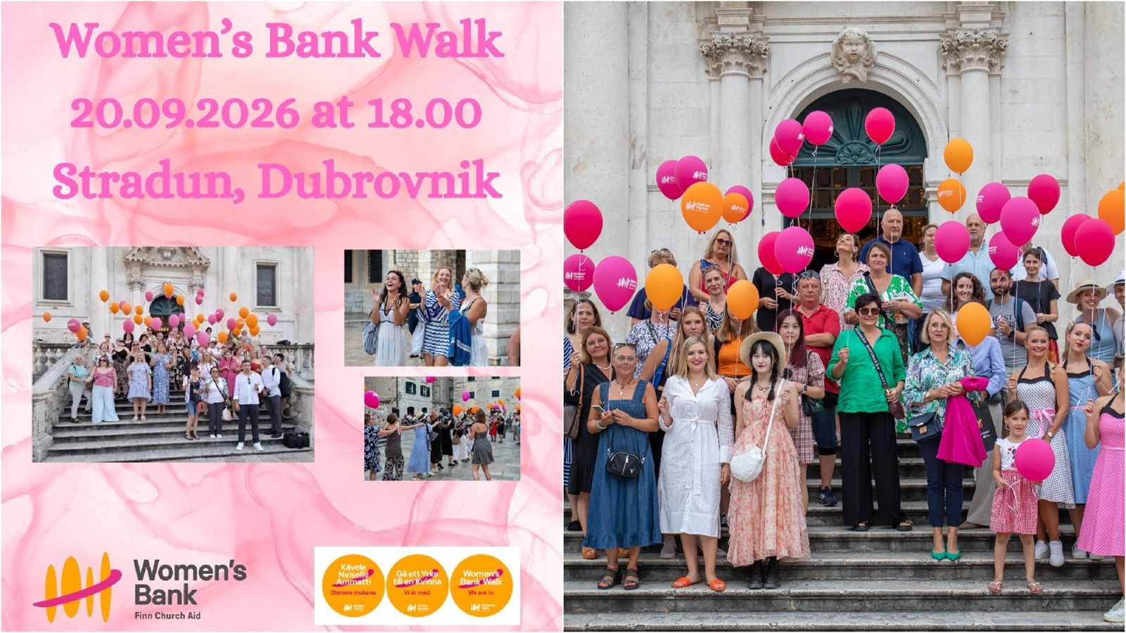 Women's Bank Walk: Humanitarni hod za žene ovu nedjelju na Stradunu