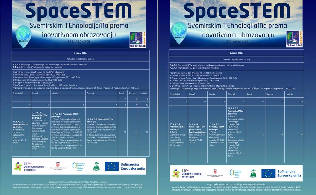 SpaceSTEM u svibnju: Svemirske misije i tehnologije budućnosti za osnovnoškolce