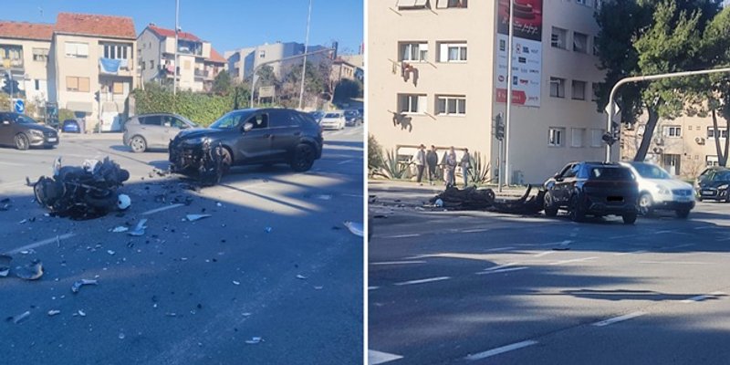 TEŠKA PROMETNA U SPLITU: Na križanju Dubrovačke i Velebitske oboren vozač motocikla