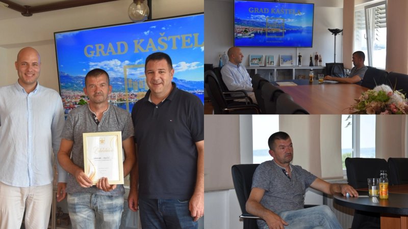 Kaštelanski gradonačelnik Ivanović i zamjenik Budimir primili Zdravka Jeličića