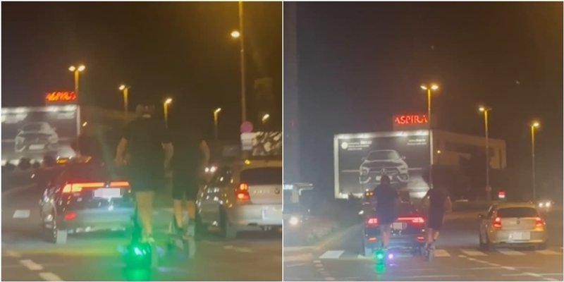 ZABRINJAVAJUĆA SNIMKA Prometnom splitskom cestom idu na romobilima, s fantomkama na glavi