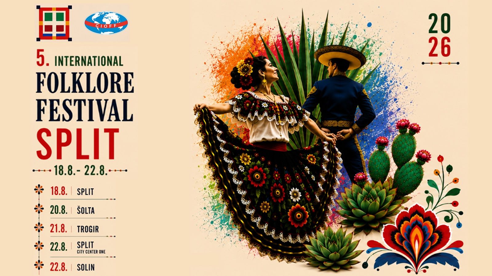 5. CIOFF Međunarodni festival folklora Split 2026. od sredine kolovoza