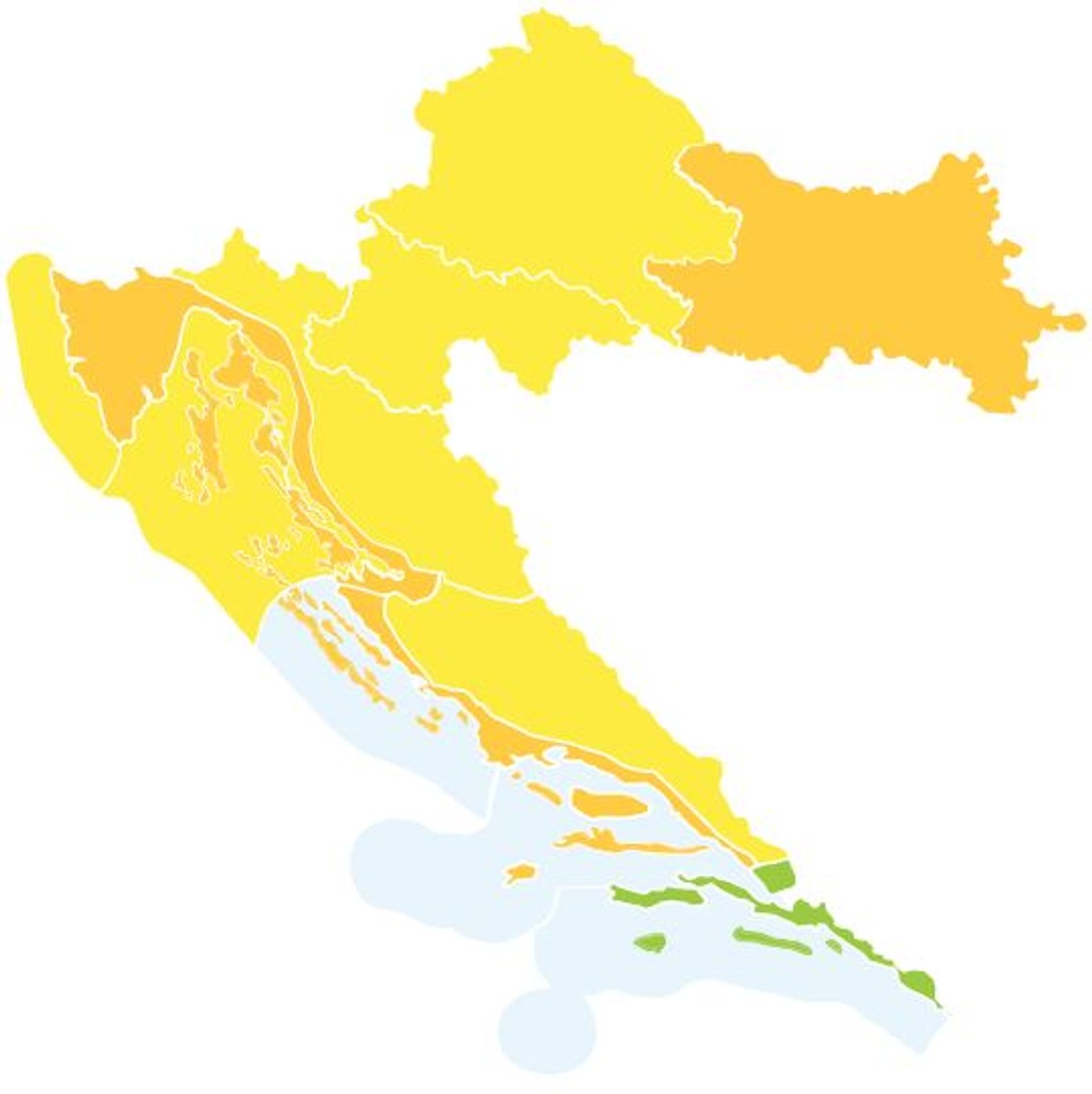 DHMZ JAVLJA Dio obale sutra pod narančastim upozorenjem