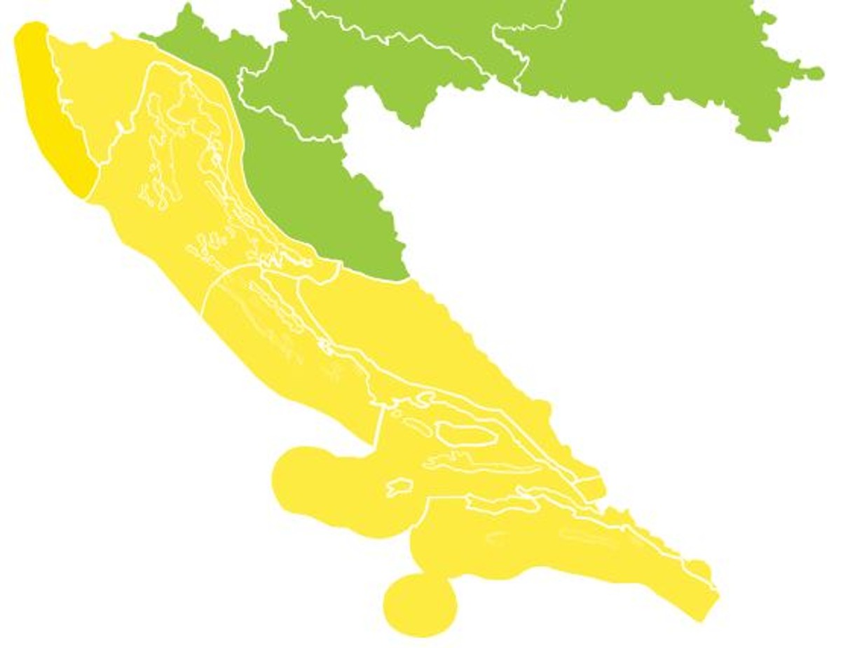 JAVLJA DHMZ Dalmacija sutra pod upozorenjima