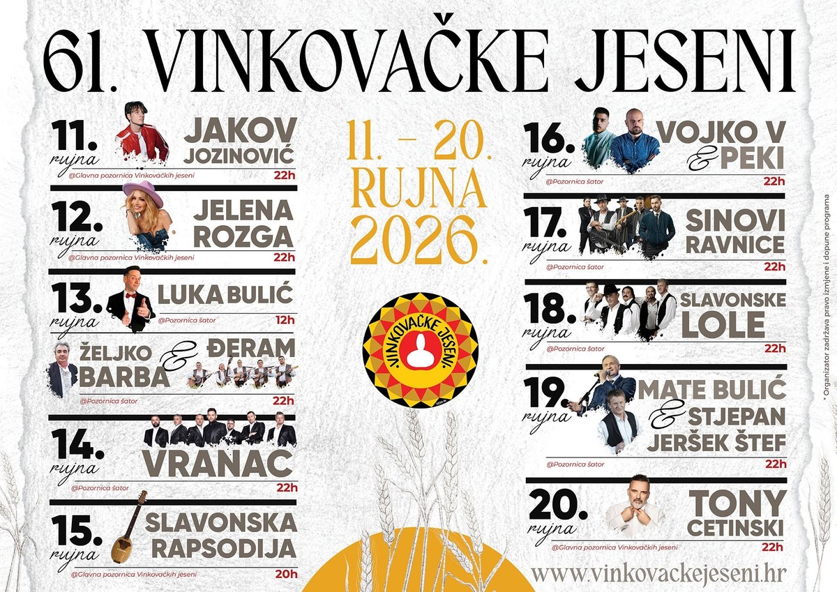 61. Vinkovačke jeseni donose 10 dana tradicije, zajedništva i slavonskog ponosa