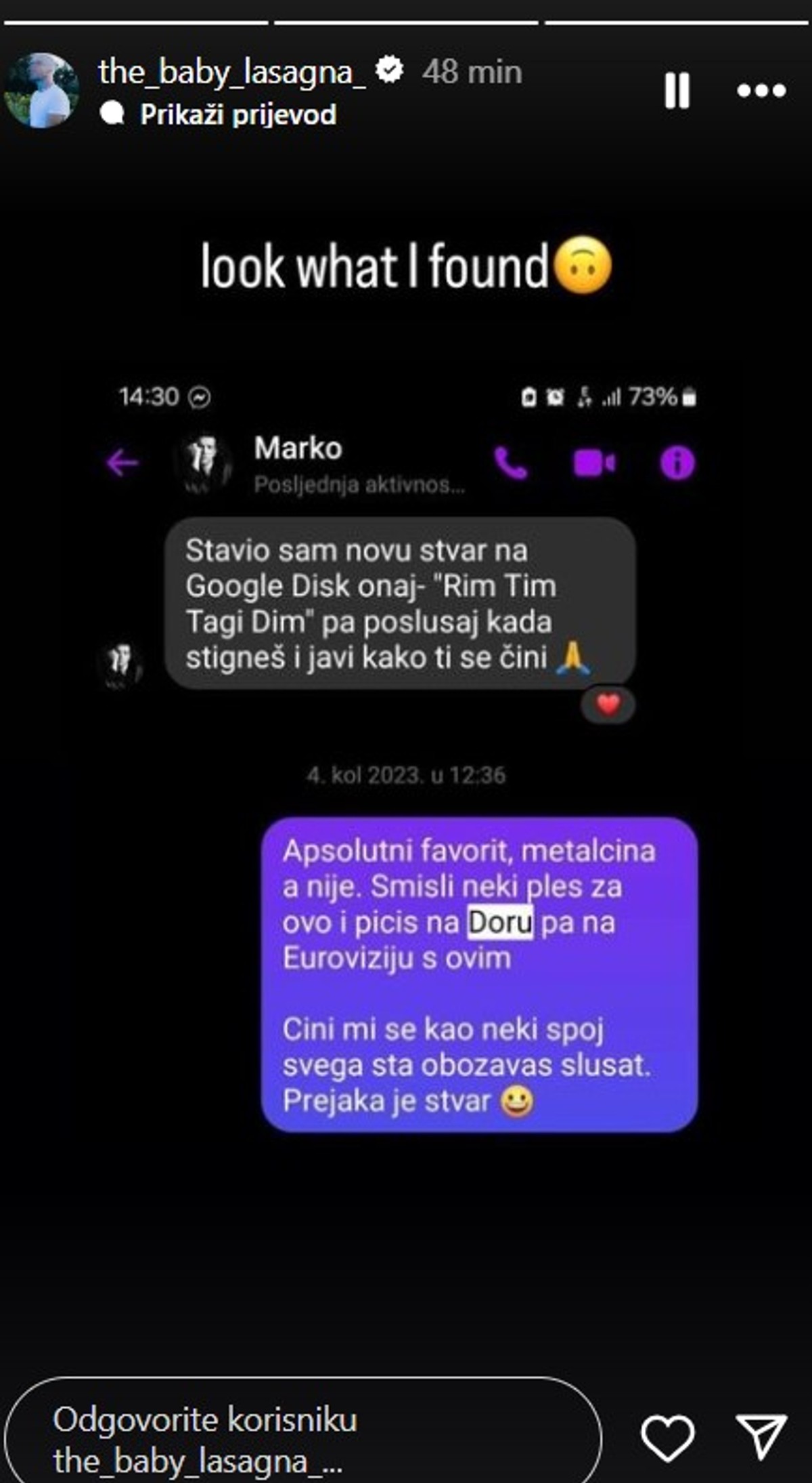 Baby Lasagna objavio zanimljivu prepisku iz perioda dok je nastajao 'Rim Tim Tagi Dim'