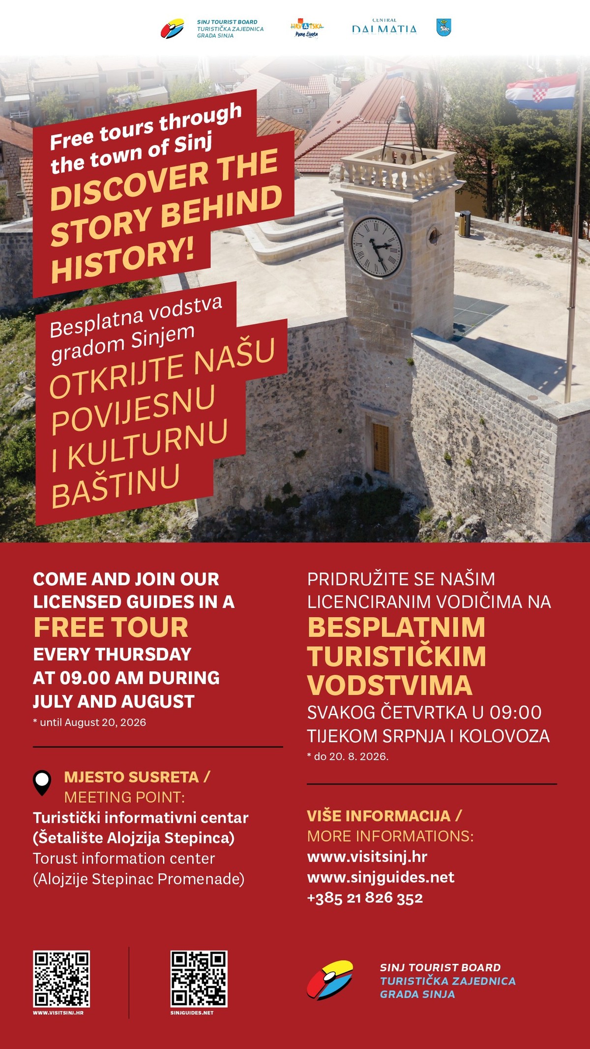 Besplatna stručna turistička vođenja ponovno otkrivaju ljepote Sinja tijekom ljeta 2026.