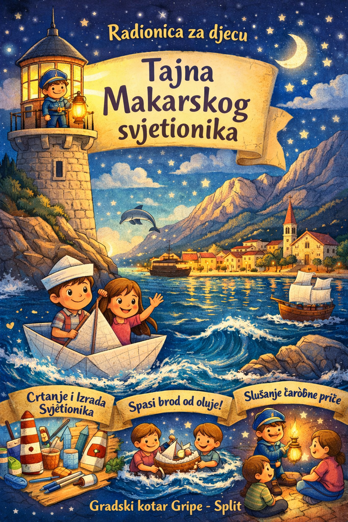 NASTAVAK RADIONICA: U srijedu mališane očekuje priča, igra i kreativno putovanje uz 'Tajnu Makarskog svjetionika'