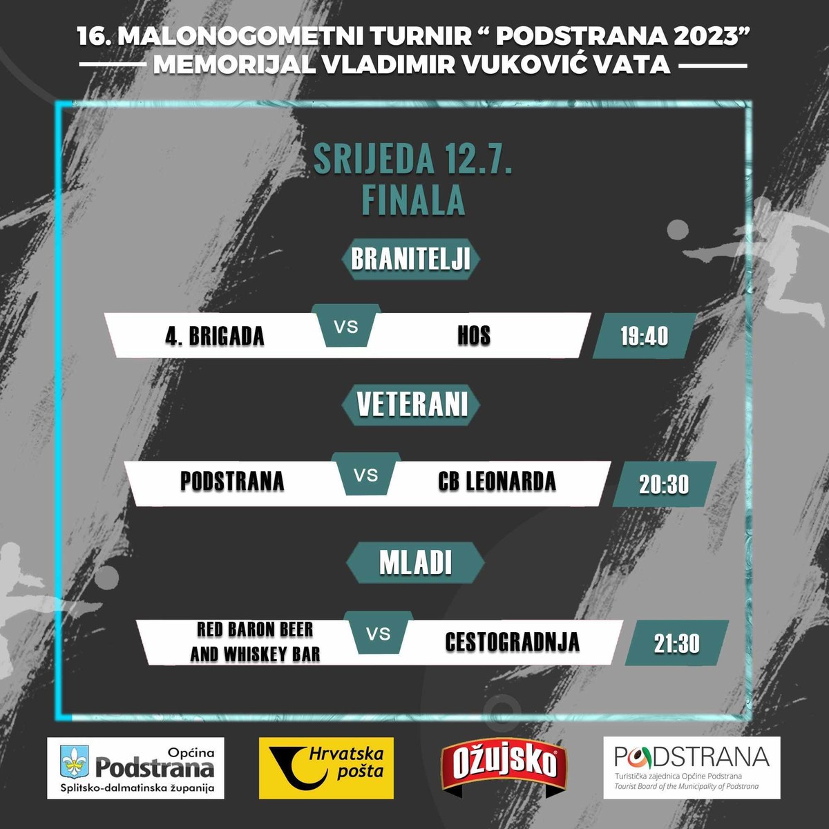 VEČERAS FINALNE UTAKMICE Tko će osvojiti turnir u Podstrani?