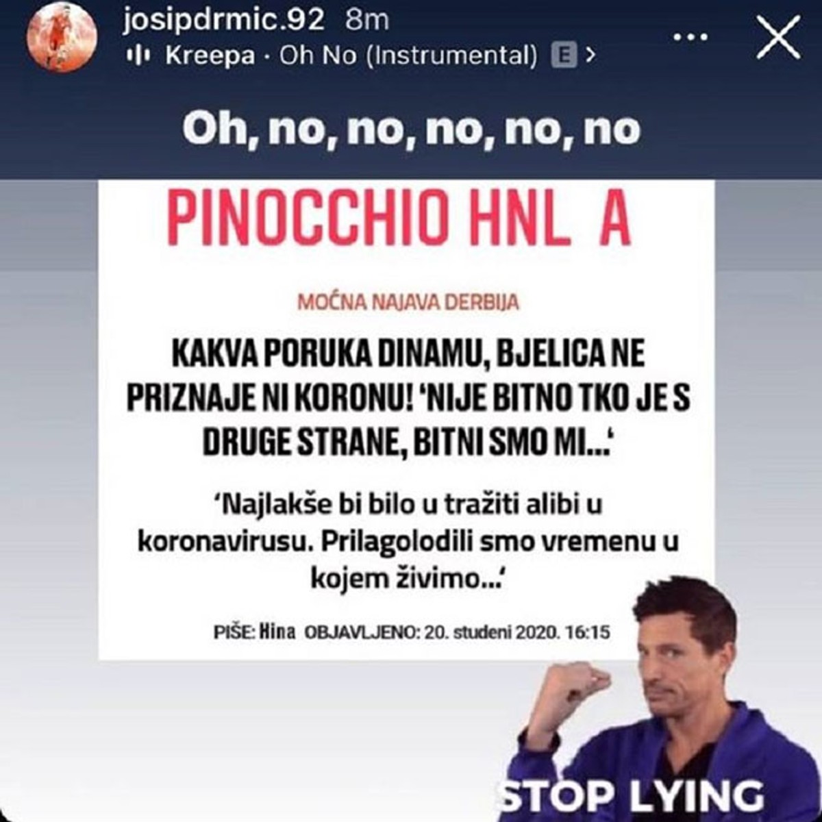 DRMIĆ OŠTRO PO BJELICI: Pinokio HNL-a, prestani lagati!