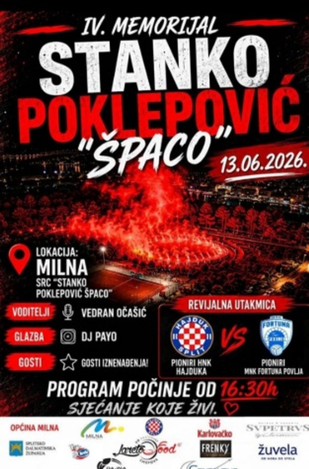 MILNA NA BRAČU Ove subote IV. Memorijal 'Stanko Poklepović Špaco'