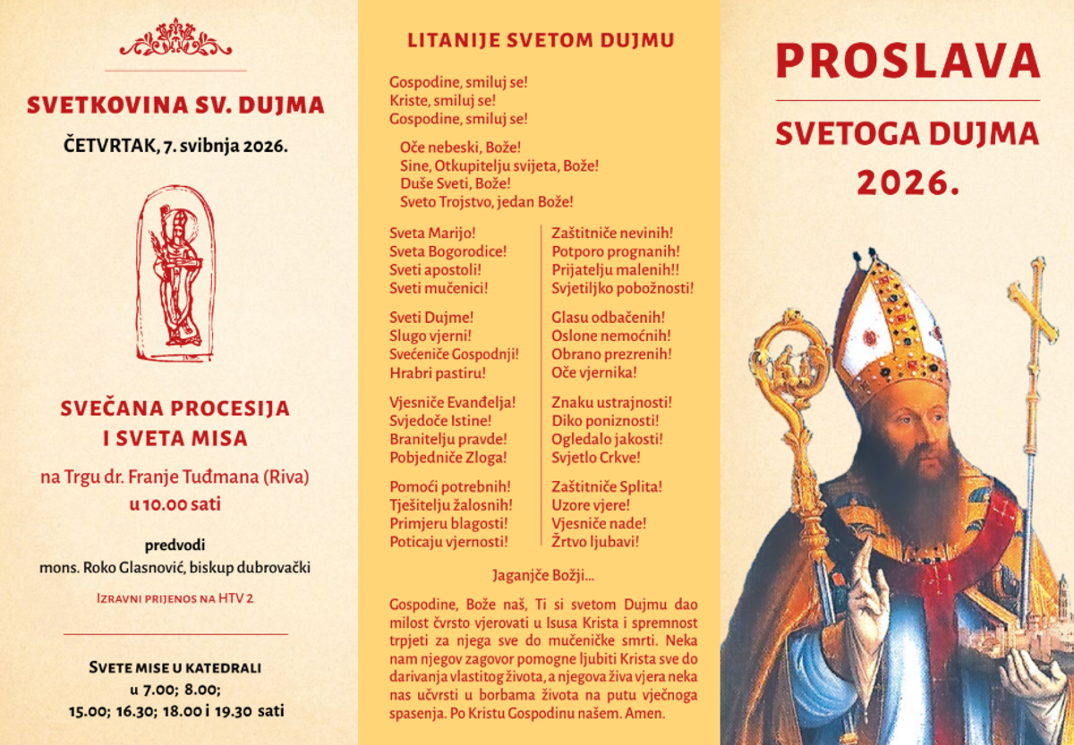 Donosimo program Devetnice i proslave sv. Dujma