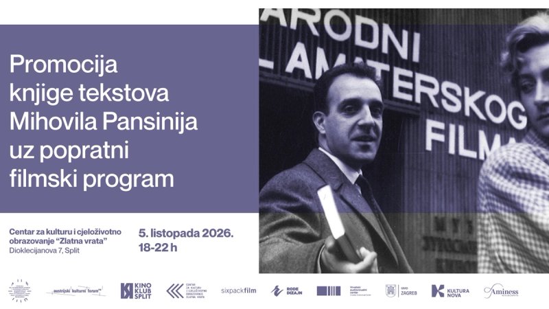 Promocija knjige tekstova Mihovila Pansinija i filmska retrospektiva u Zlatnim vratima