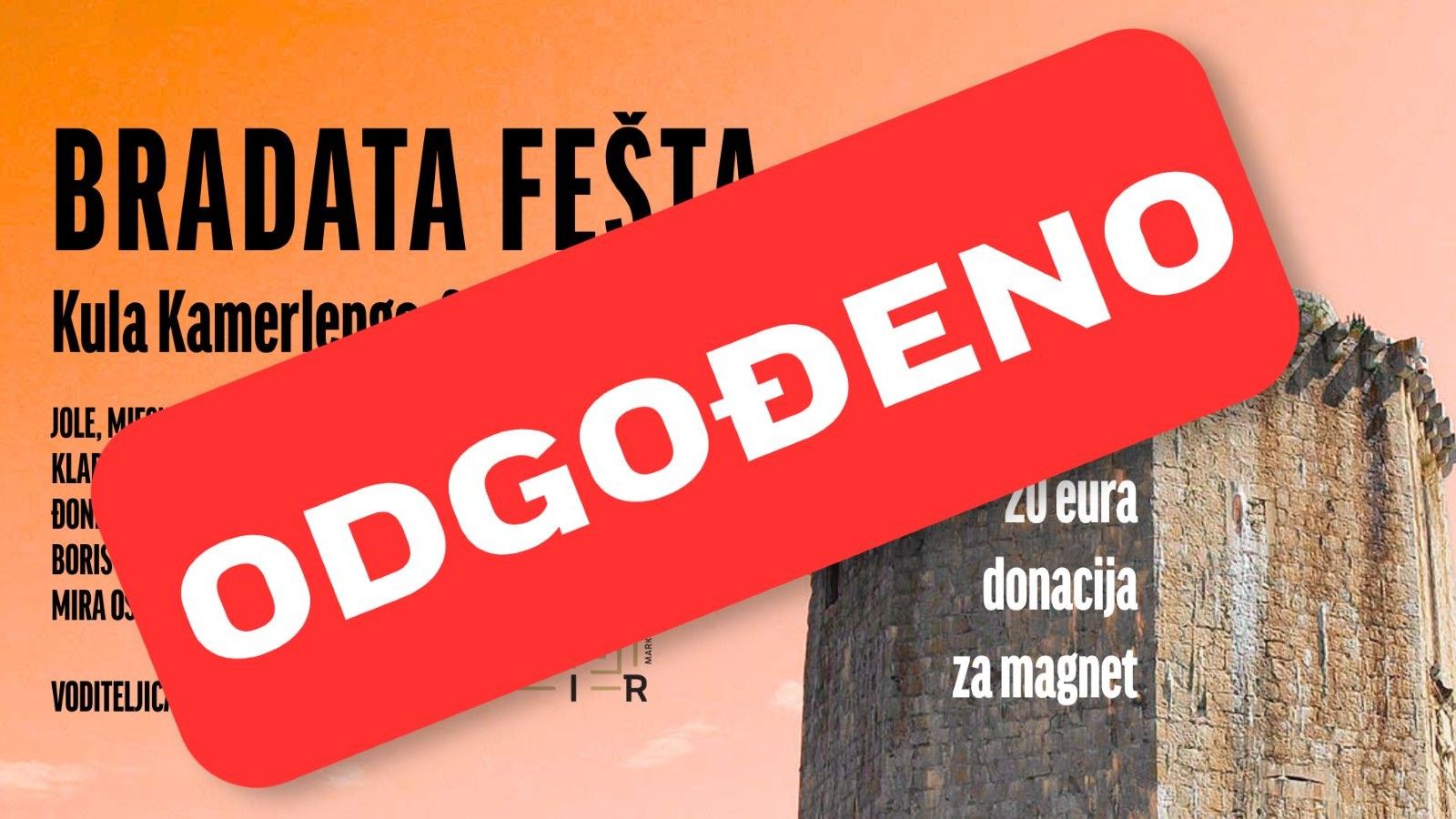 Odgađa se Bradata fešta, nepovoljni uvjeti