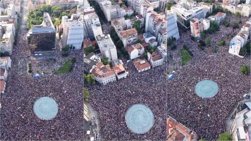 VIDEO Tisuće na prosvjedu u Beogradu: Letjeli suzavci, baklje i topovski udari