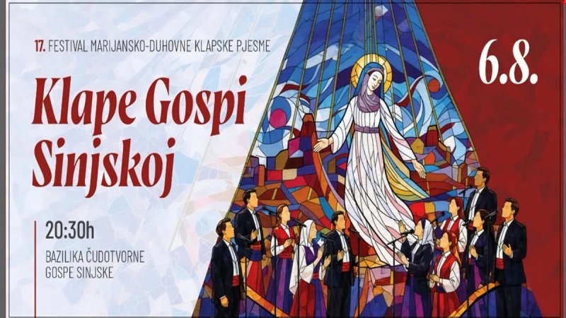 BAZILIKA ČUDOTVORNE GOSPE SINJSKE Večeras tradicionalni festival duhovne klapske glazbe