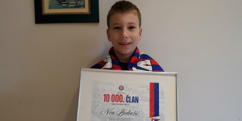 Jubilarni 10.000. član: Noa nigdje ne ide bez Hajdukovog šala