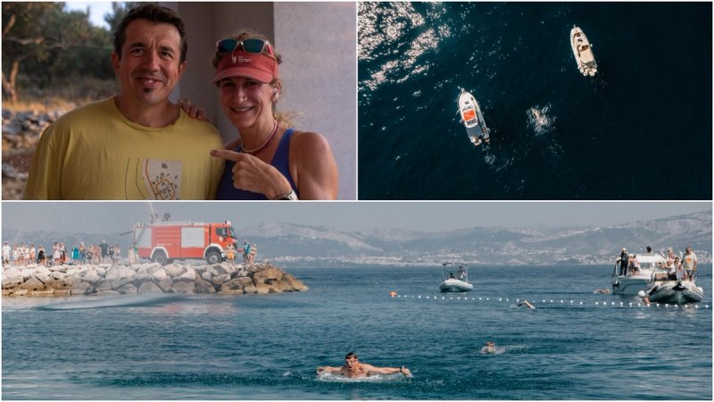 Uz podršku Dine Levačić započeo je plivački ultramaraton oko otoka Brača
