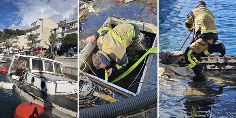 FOTO Podgorski vatrogasci spašavali brodicu koja je tonula
