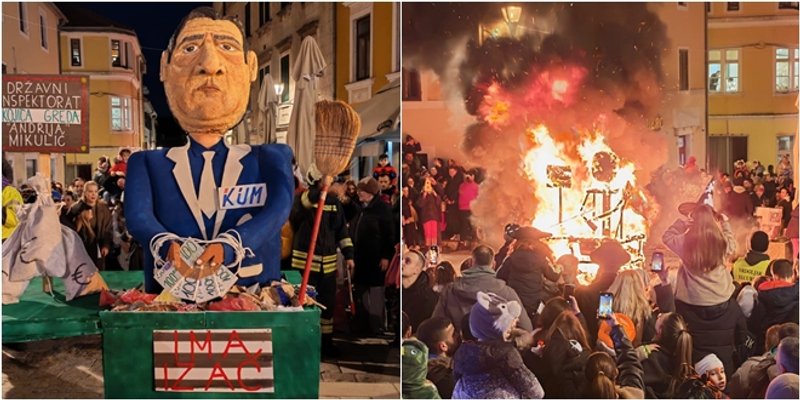 VIDEO Sinjani i ove godine presudili: Krnjo planuo na sred Pijace, a s njim i svi 'euri, kave i mesina'