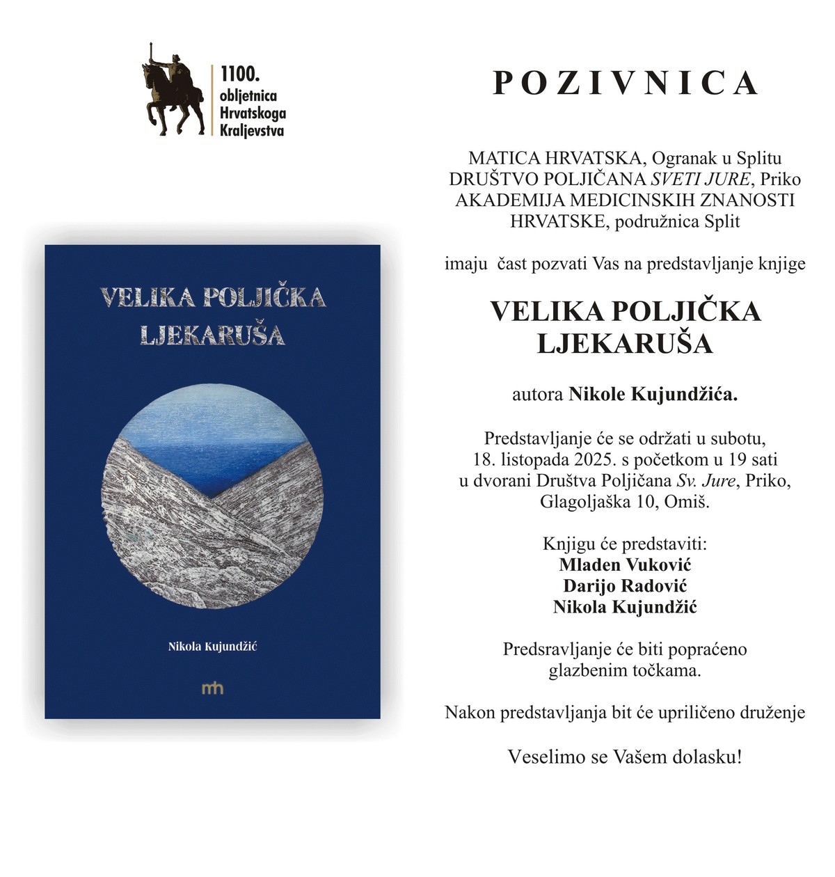 OMIŠ: U subotu predstavljanje knjige 'Velika poljička ljekaruša'