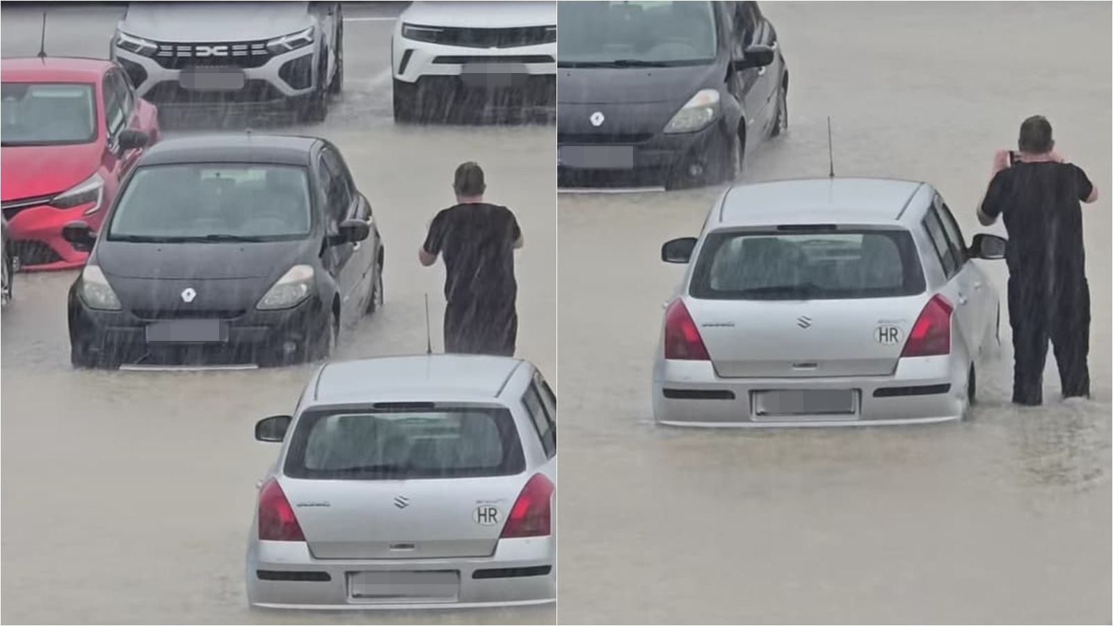 VIDEO Obilna kiša potopila parkirana vozila kod Tehnološkog parka
