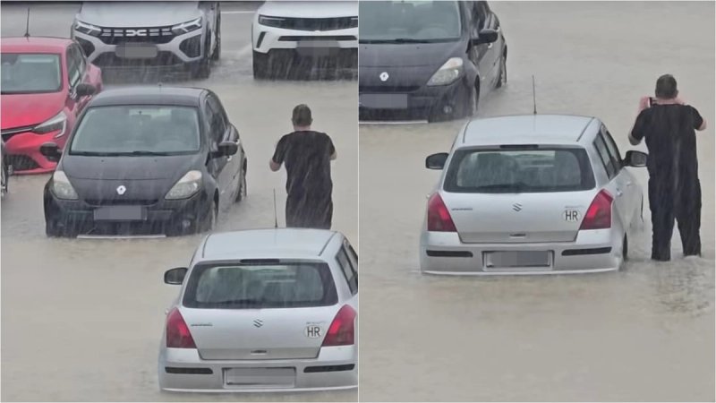 VIDEO Obilna kiša potopila parkirana vozila kod Tehnološkog parka