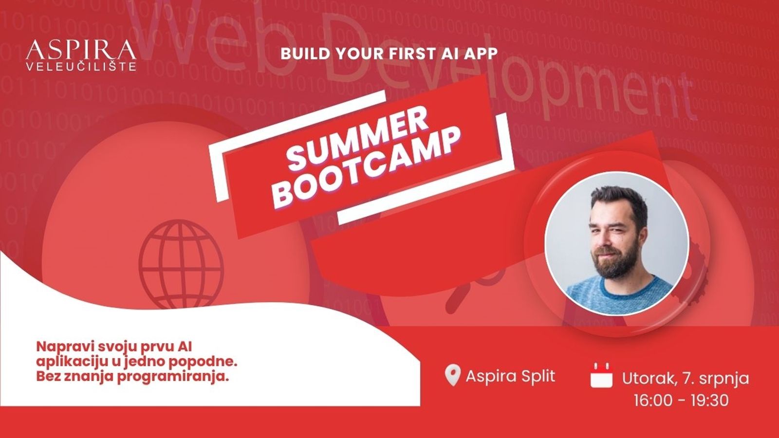 Nauči kako napraviti svoju prvu AI web aplikaciju: Prijavi se na Aspirin besplatni bootcamp