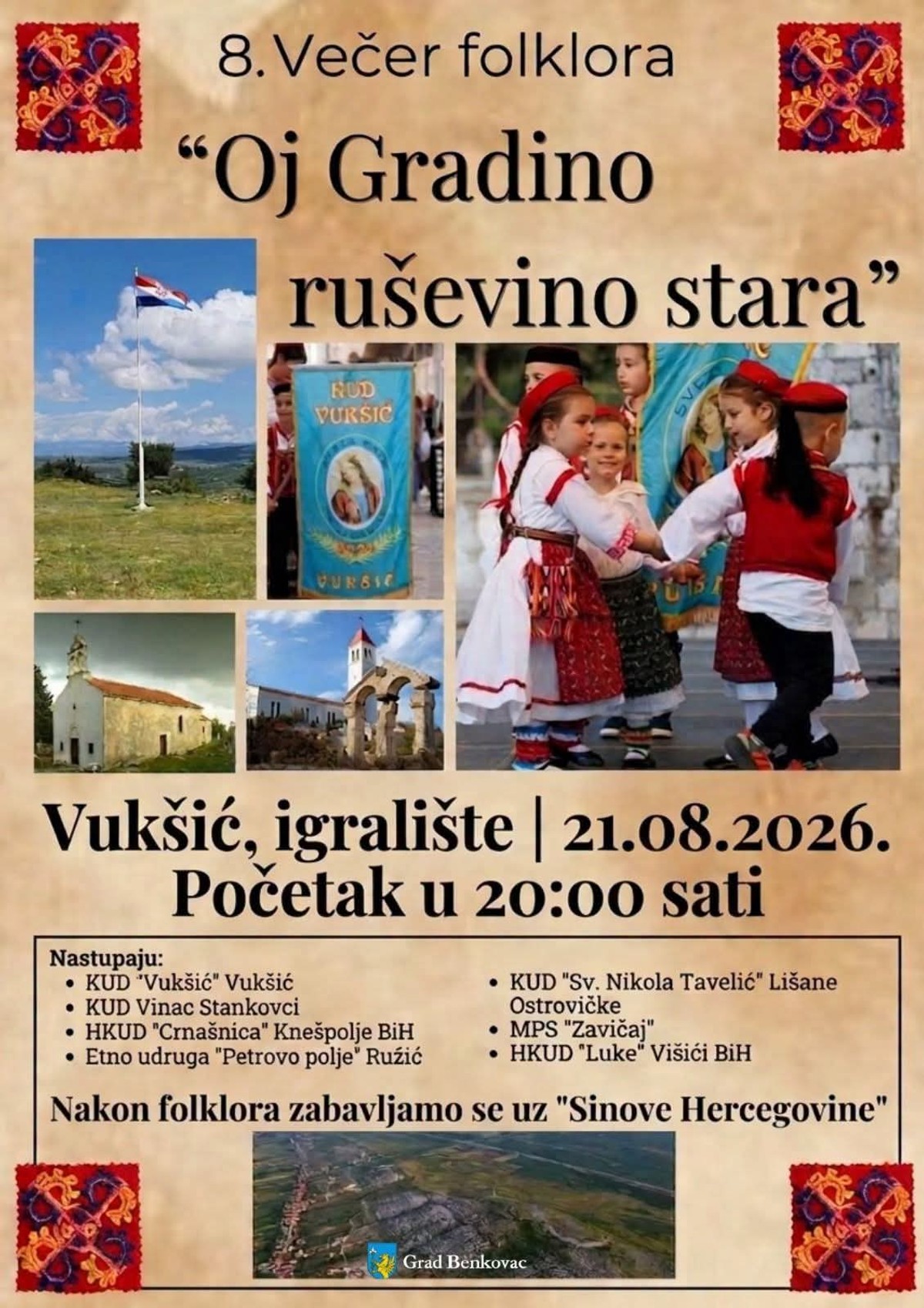 Vukšić domaćin osme tradicionalne smotre folklora 'Oj Gradino, ruševino stara'