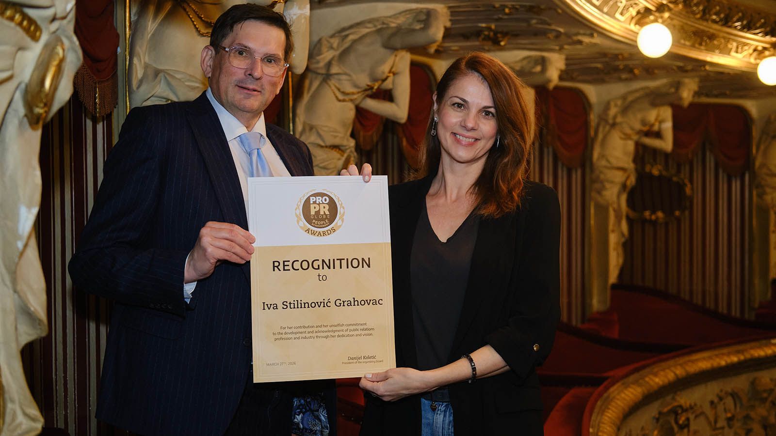 Iva Stilinović Grahovac dobitnica ovogodišnjeg priznanja PRO PR Globe People Achievement Awards