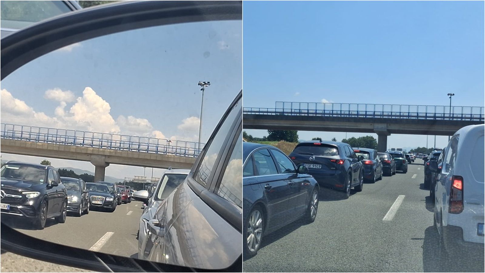 Automobil planuo na autocesti A1, stvorila se ogromna kolona