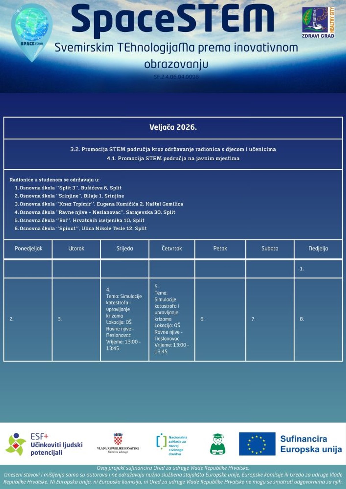 SpaceSTEM: Nove STEM radionice i svemirske teme u veljači!