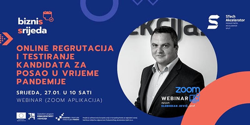 WEBINAR Biznis srijeda 'Online regrutacija i testiranje kandidata za posao u vrijeme pandemije'